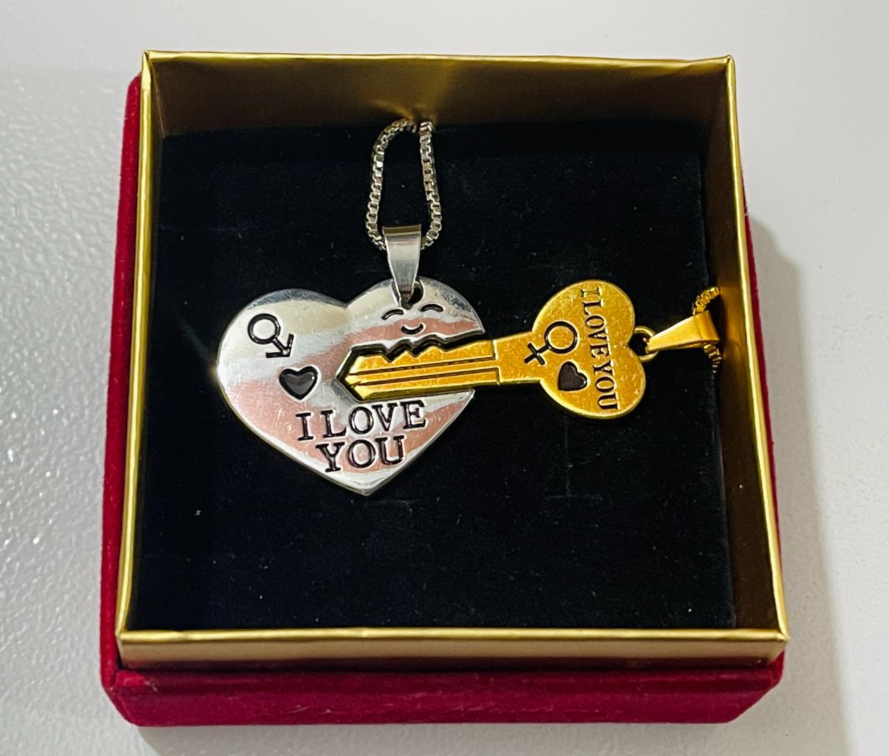 Heart And Key Locket For Couple