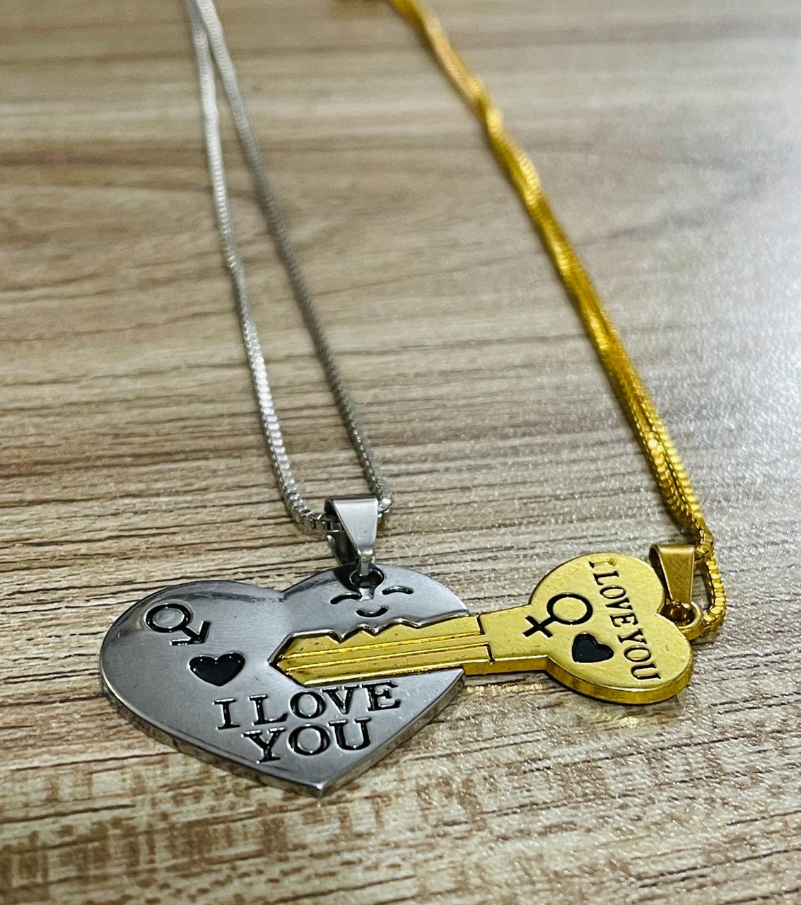 Heart And Key Locket For Couple